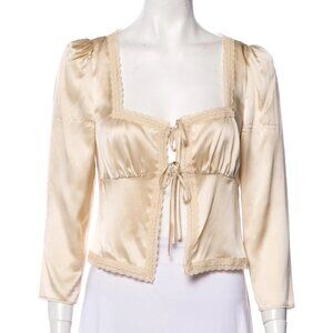 Reformation Silk Square Neckline Crop Top